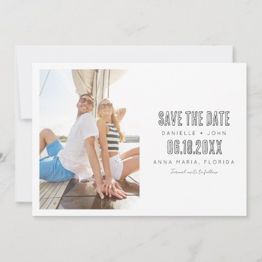 Anna Maria Florida Beach Wedding Save the Date Aankondiging (Achterkant)