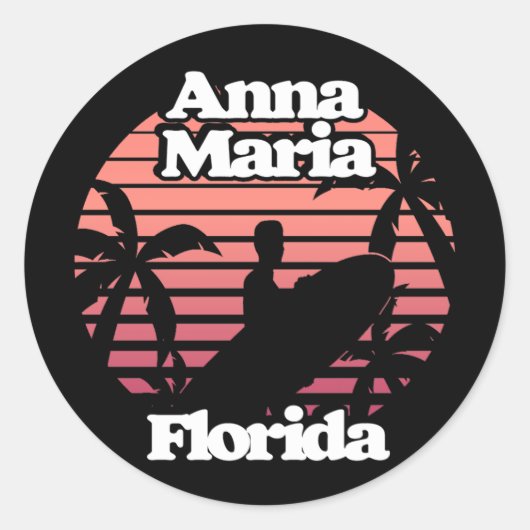 Anna Maria Florida Ronde Sticker (Voorkant)