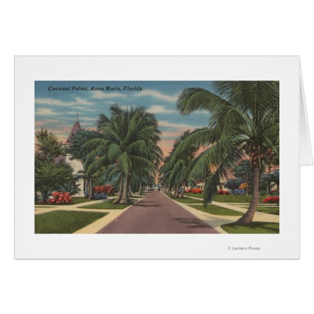 Anna Maria, Florida - Uitzicht van Palms Along Str (Voorkant Horizontaal)