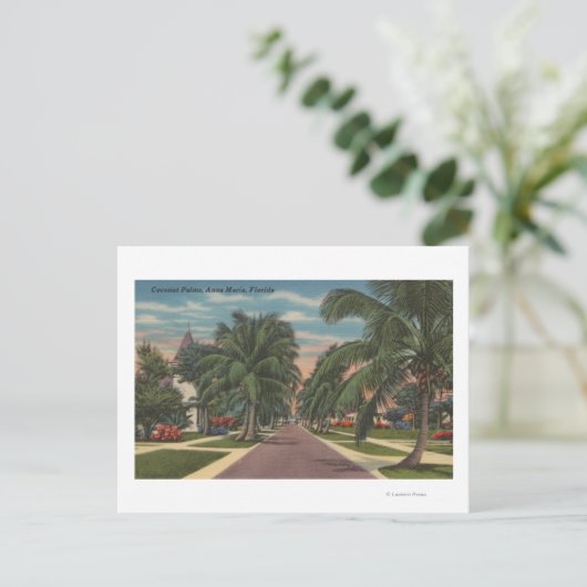 Anna Maria, Florida - Uitzicht van Palms Along Str Briefkaart (Staand voorkant)