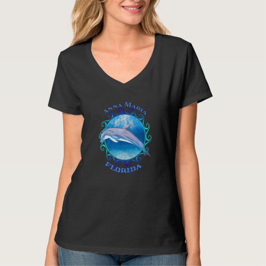 Anna Maria Florida Vacation Souvenir Dolphin T-shirt (Voorkant)