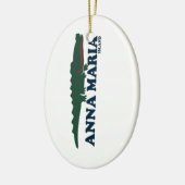 Anna Maria Island - Alligator. Keramisch Ornament (Links)