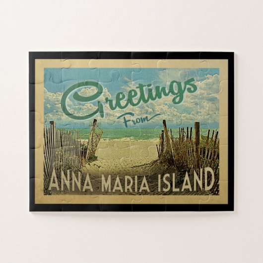 Anna Maria Island Beach Vintage Travel Legpuzzel (Horizontaal)