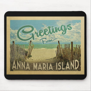 Anna Maria Island Beach Vintage Travel Muismat