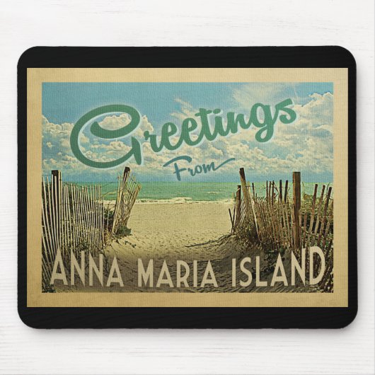 Anna Maria Island Beach Vintage Travel Muismat (Voorkant)
