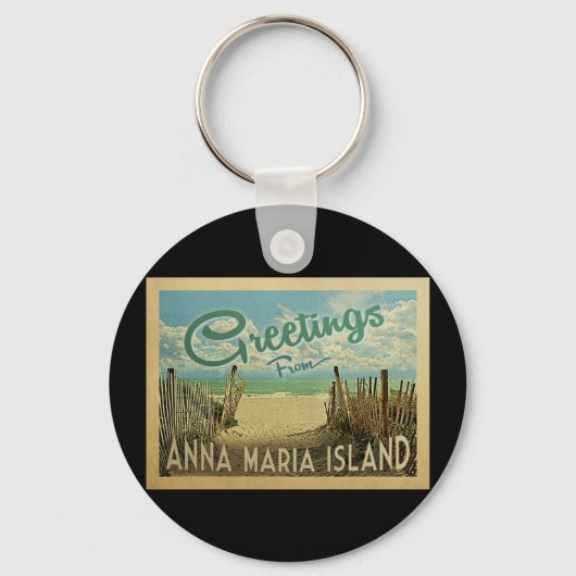 Anna Maria Island Beach Vintage Travel Sleutelhanger (Voorkant)