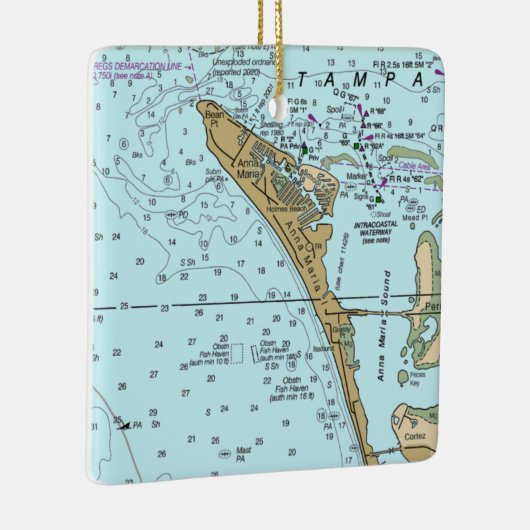 Anna Maria Island FL Chart Keramisch Ornament (Rechts)