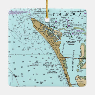 Anna Maria Island FL Chart Keramisch Ornament