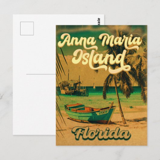 Anna Maria Island Florida Beach Retro Souvenir 60s Briefkaart (Voorkant / Achterkant)