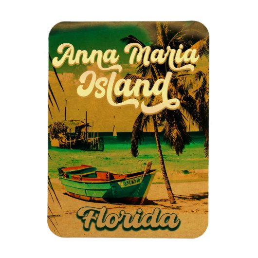 Anna Maria Island Florida Beach Retro Souvenir 60s Magneet (Verticaal)