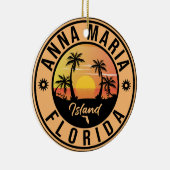 Anna Maria Island Florida Beach Retro Souvenir Keramisch Ornament (Rechts)