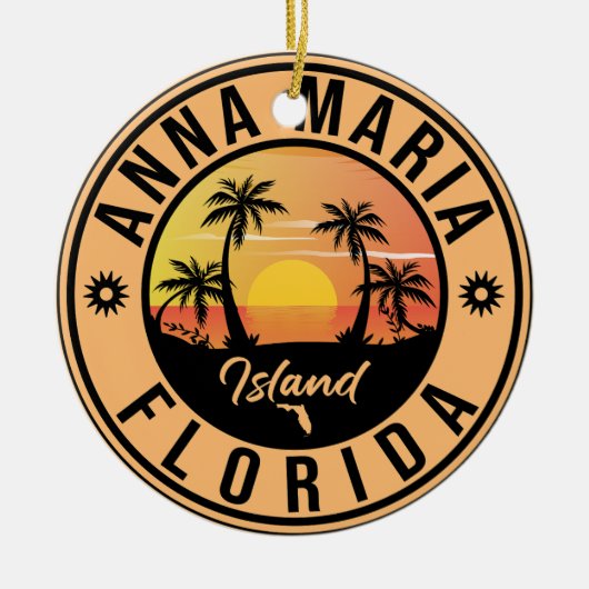 Anna Maria Island Florida Beach Retro Souvenir Keramisch Ornament (Voorkant)