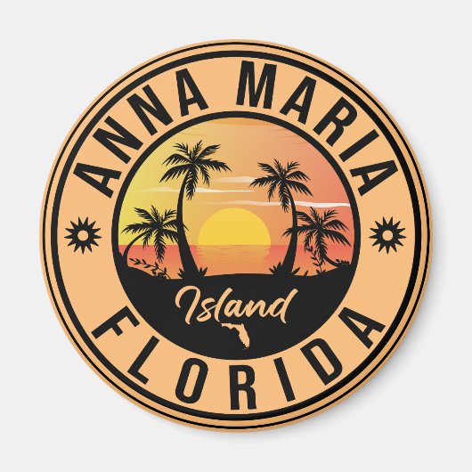 Anna Maria Island Florida Beach Retro Souvenir Magneet (Voorkant)