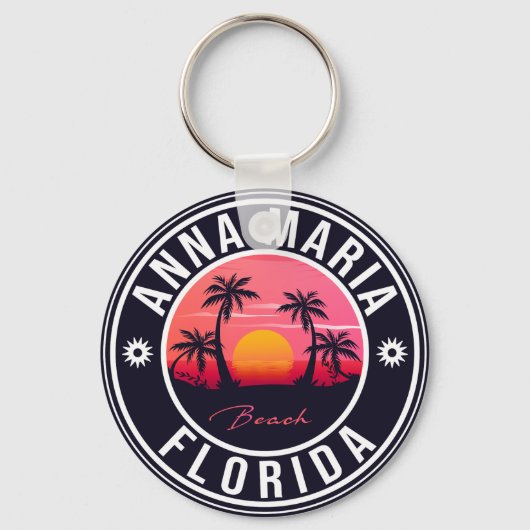 Anna Maria Island Florida Beach Retro Souvenir Sleutelhanger (Voorkant)