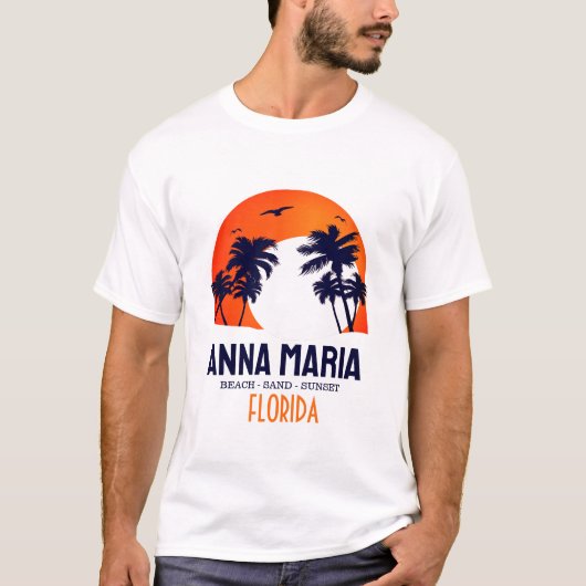 Anna Maria Island Florida Beach Retro Souvenir T-shirt (Voorkant)