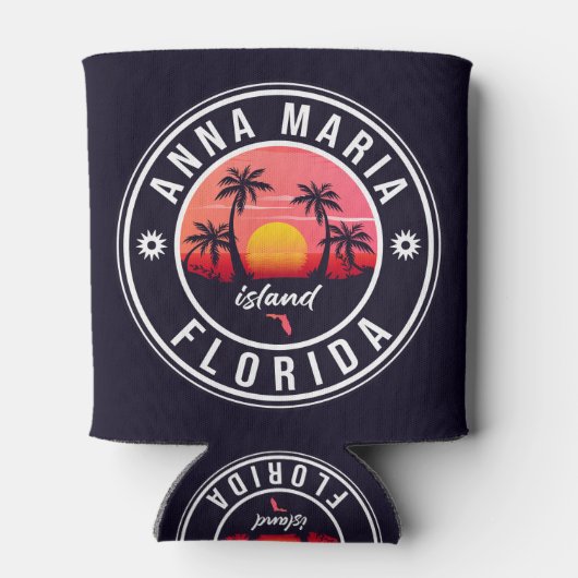 Anna Maria Island Florida Beach Retro Sunset 60s Blikjeskoeler (Achterkant)