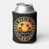 Anna Maria Island Florida Beach Retro Sunset 60s Blikjeskoeler (Blikje Achterkant)