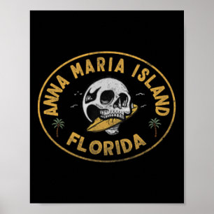 Anna Maria Island Florida Fl Vintage Surf Front Aa Poster