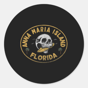 Anna Maria Island Florida Fl Vintage Surf Front Aa Ronde Sticker