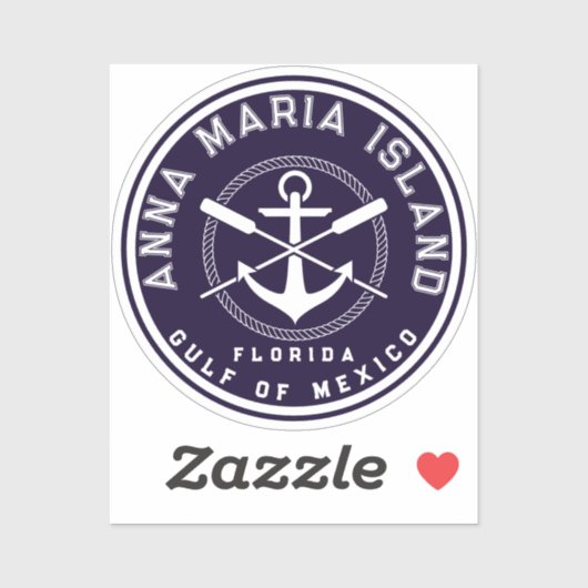 Anna Maria Island Florida marine Oars Anchor Sticker (Vel)