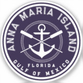Anna Maria Island Florida marine Oars Anchor Sticker (Voorkant)