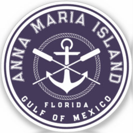 Anna Maria Island Florida marine Oars Anchor Sticker