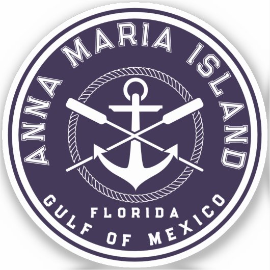 Anna Maria Island Florida marine Oars Anchor Sticker (Voorkant)