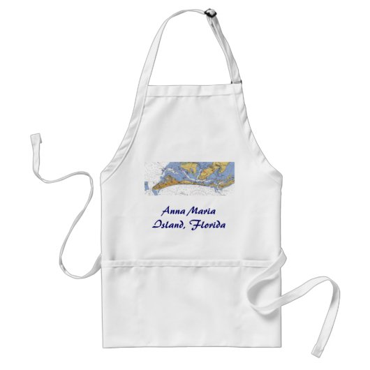 Anna Maria Island Florida Nautical Chart Apron Standaard Schort (Voorkant)