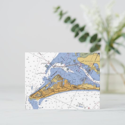 Anna Maria Island Florida Nautical Chart Briefkaar Briefkaart (Staand voorkant)