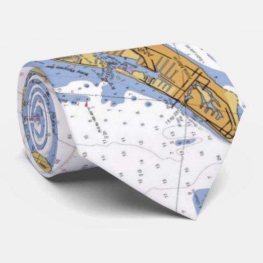 Anna Maria Island Florida Nautical Chart Stropdas (Opgerold)