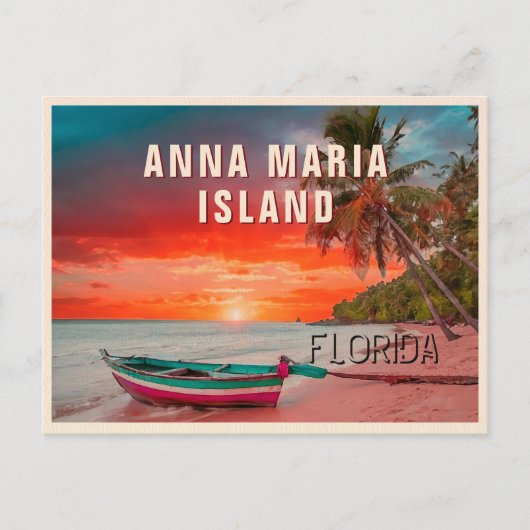 Anna Maria Island Florida Palm Tree Beach  Briefkaart (Voorkant)