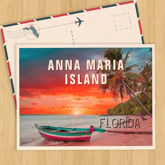 Anna Maria Island Florida Palm Tree Beach Briefkaart