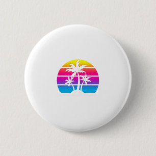 Anna Maria Island Florida Retro Palmboom Vakantie Ronde Button 5,7 Cm