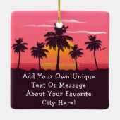 Anna Maria Island Florida Retro Zonsondergang Palm Keramisch Ornament (Achterkant)