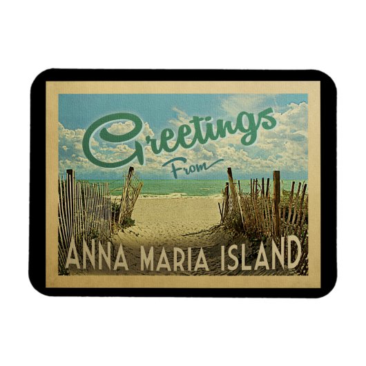 Anna Maria Island Magnet Beach Vintage Travel Magneet (Horizontaal)