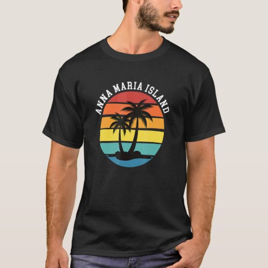 Anna Maria Island Palm Trees Silhouette Sunset Flo T-shirt (Voorkant)