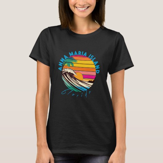 Anna Maria Island Retro 1980s Style Beach T-shirt (Voorkant)
