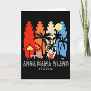 Anna Maria Island Strand Florida Retro Surfplank V Kaart