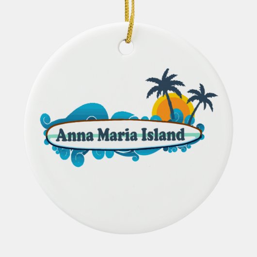 Anna Maria Island - Surf Design. Keramisch Ornament (Voorkant)