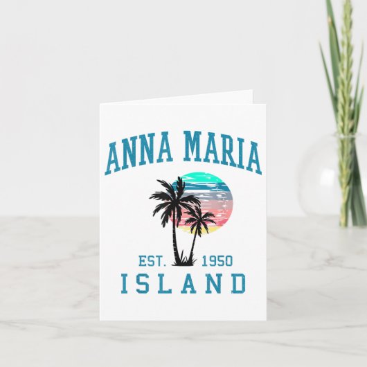 Anna Maria Island Vintage Beach Palm Trees Kaart (Voorkant)