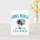 Anna Maria Island Vintage Beach Palm Trees Kaart (Gele Bloem)