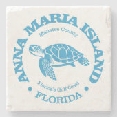 Anna Maria Island (zee schildpad) Stenen Onderzetter (Voorkant)