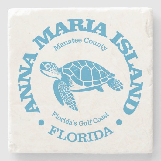 Anna Maria Island (zee schildpad) Stenen Onderzetter (Voorkant)