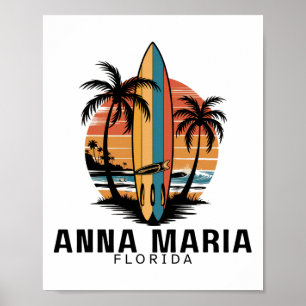Anna Maria Strand Florida Surfen Surfer  Poster