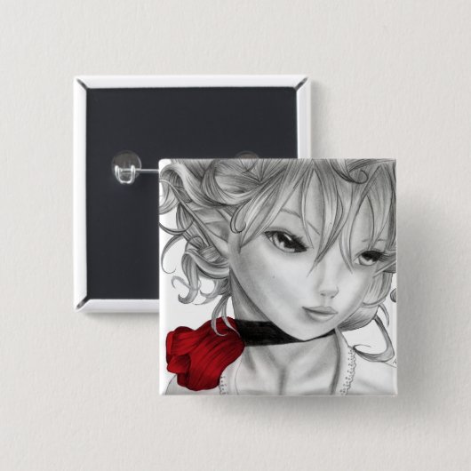 Anna Marie Vierkante Button 5,1 Cm (Voorkant /achterkant)