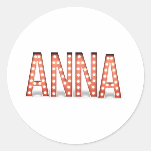 Anna Marquee Lights Ronde Sticker (Voorkant)