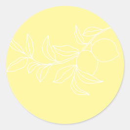 ANNA Moderne Italiaanse citroen bruiloft envelop a Ronde Sticker