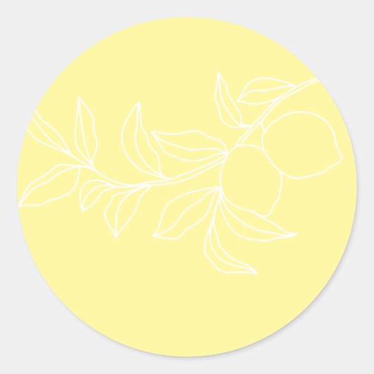 ANNA Moderne Italiaanse citroen bruiloft envelop a Ronde Sticker (Voorkant)
