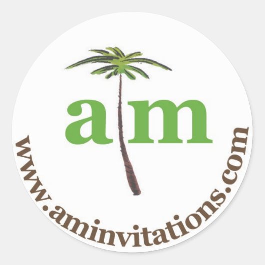 Anna Murray Uitnodigingen Ronde Sticker (Voorkant)
