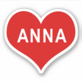 ANNA NAAM Rode Hart Vinyl Sticker (Voorkant)